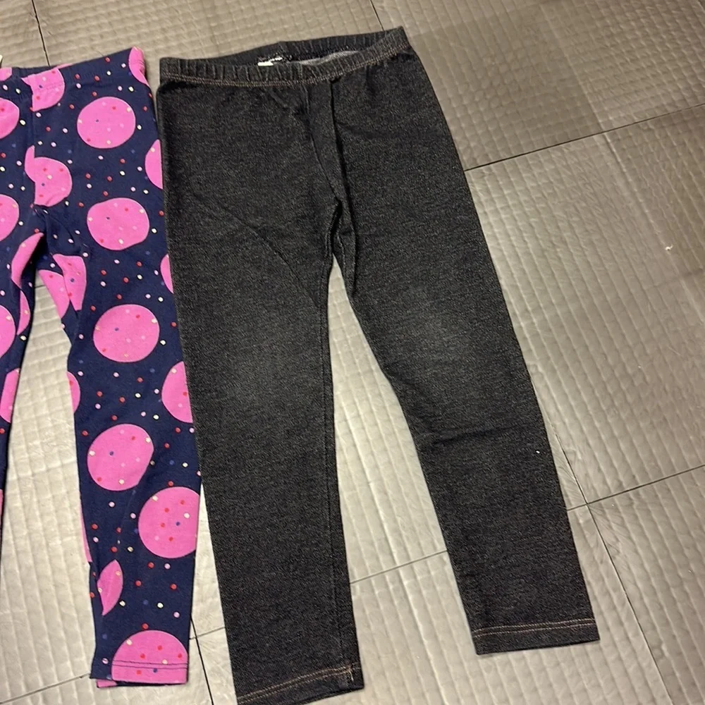 CAT & JACK GIRLS 4T LEGGINGS PURPLE AND NAVY BLUE